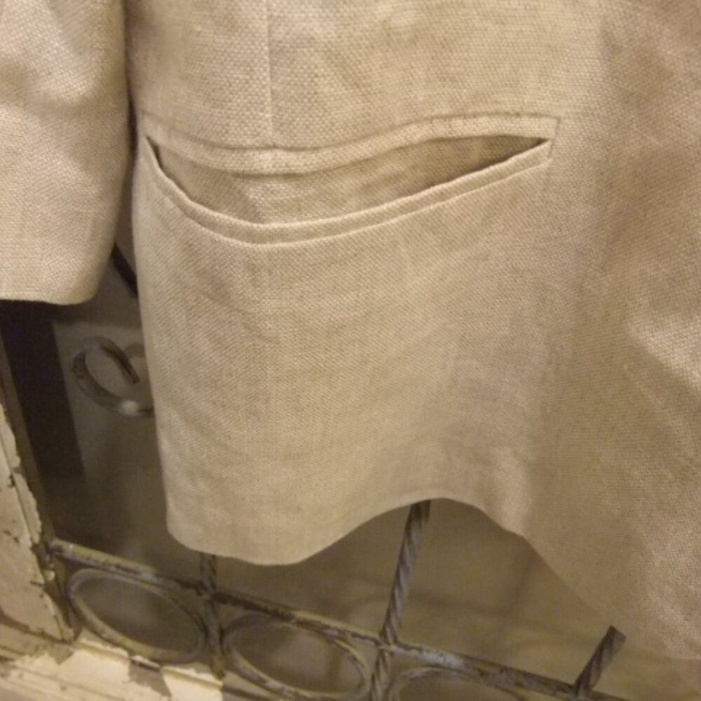 Talbots Irish Linen Beige Blazer Jacket Women's Size 8 - Picture 4 of 4